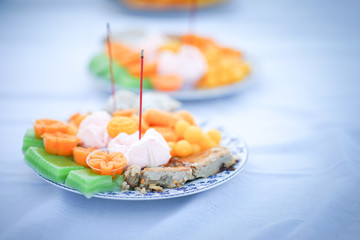 Thai food for pay respect to god