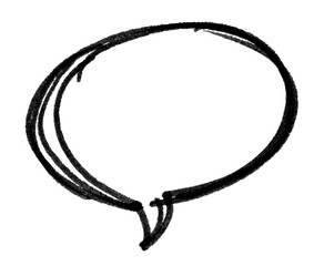 Speech bubble with brush stroke isolated on white background