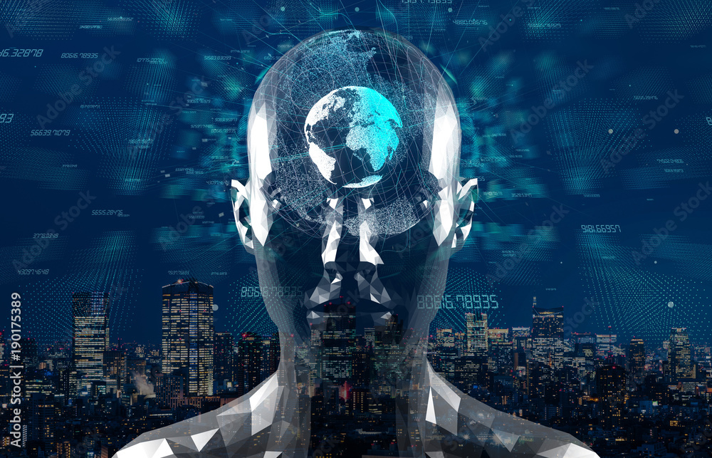 Poster ai(artificial intelligence) concept. 3d rendering.