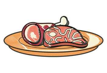 Steak and ham leg icon