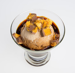 Affogato or Affogato coffee on a background.