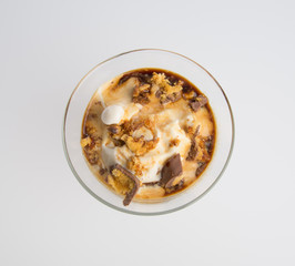 Affogato or Affogato coffee on a background.