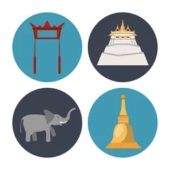 Fototapeten Songkran festival icons icon vector illustration graphic design © Jemastock