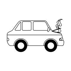 car burning isolated icon vector illustration design