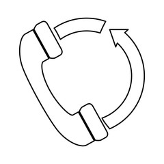 telephone service with arrows vector illustration design