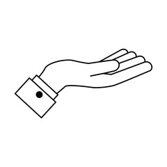 Hand asking isolated icon vector illustration design