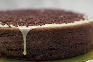 Chocolate cake with white chocolate cream
