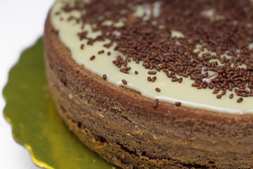 Chocolate cake with white chocolate cream