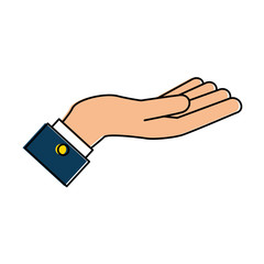Hand asking isolated icon vector illustration design