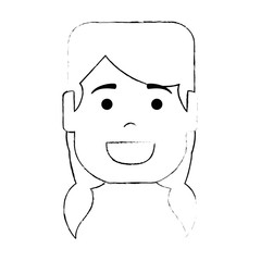 beautiful woman head avatar character vector illustration design