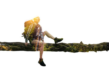 Merged into the nature. Mixed media