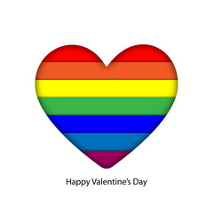 Abstract Rainbow Colorful Paper craft layer in Heart for valentine and LGBT pride graphic design idea concept