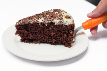 Chocolate cake with white chocolate cream