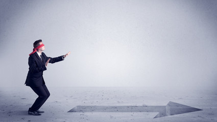 Businessman with blindfolds