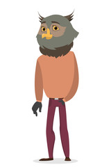 Isolated owl man.