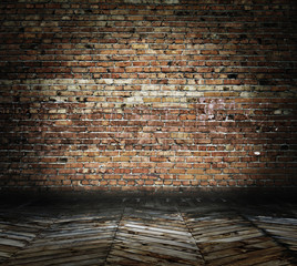 old room with brick wall