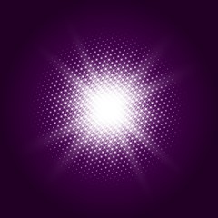 The effect of a ball of bright, luminous stars with transparent background. For exemple on purple gragient.