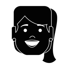 beautiful woman head avatar character vector illustration design