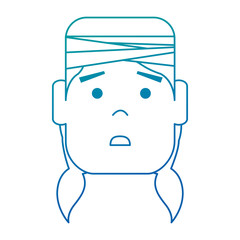 Obraz na płótnie Canvas woman with bandage head character vector illustration design
