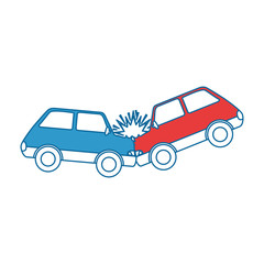 cars crash accident icon vector illustration design