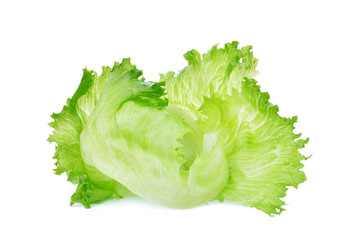 green iceberg lettuce isolated on white background