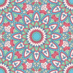 Hand drawn ornamental seamless pattern. Vector Illustration