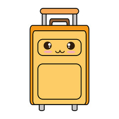 Naklejka premium suitcase bag kawaii character vector illustration design