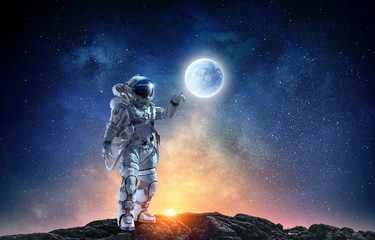 Spaceman and his mission. Mixed media © Sergey Nivens