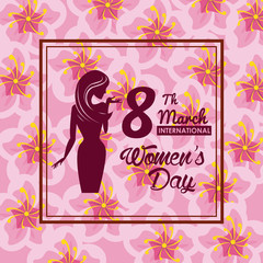 Obraz na płótnie Canvas Womens day card icon vector illustration graphic design