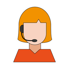 Call center woman avatar icon vector illustration graphic design