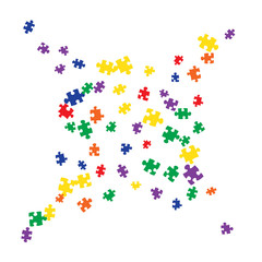 Confetti Background Pattern. Puzzle pieces and big ideas design, vector illustration graphic
