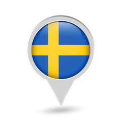 Sweden Flag Round Pin Icon