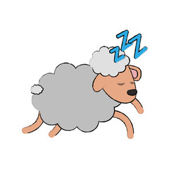 Sheep sleeping cartoon icon vector illustration graphic design