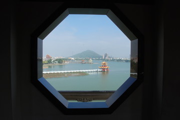 View from Dragon Pagoda to Lotus Pond and sorrounding area, Kaohsiung, Taiwan