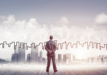 Motivation and inspiration concept with modern cityscape and bus