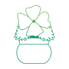 cute flower decorative in pot vector illustration design