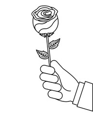 hand holding beautiful flower nature vector illustration