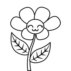 kawaii cute flower ornament cartoon vector illustration