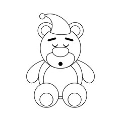 Obraz premium teddy sleep bear icon vector illustration graphic design