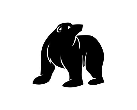 black polar bears fauna animal wildlife image vector icon silhouette
