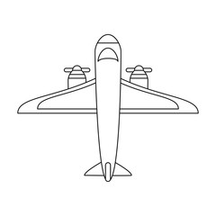 Airplane topview symbol icon vector illustration graphic design