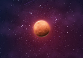Obraz na płótnie Canvas Planet mars on background of space with bright stars.