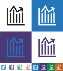 Info graphic, chart, Stock Market, Flat minimal icon vector
