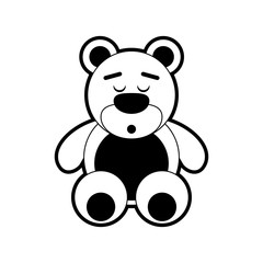 teddy sleep bear icon vector illustration graphic design