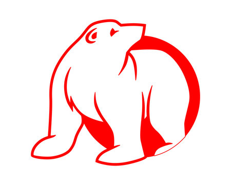 polar bears red fauna animal wildlife image vector icon silhouette