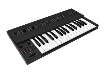 Fototapeta premium Electronic Synthesizer Piano Keyboard Isolated