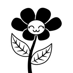 Fototapeta na wymiar kawaii cute flower ornament cartoon vector illustration