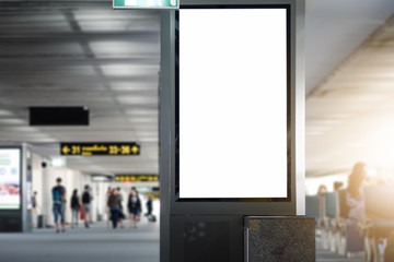 blank advertising billboard at airport.