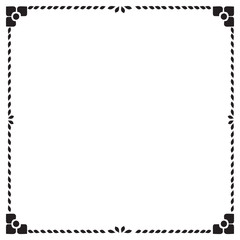 Decorative frame and border , Square, Black and white, Vector illustration