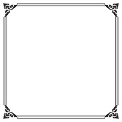 Decorative frame and border , Square, Black and white, Vector illustration